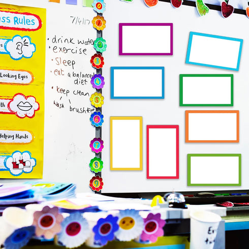 TOTiyea 32 Pack Magnetic Dry Erase Labels - Name Magnets for Whiteboards, 3 x 5 Inches, Back to School