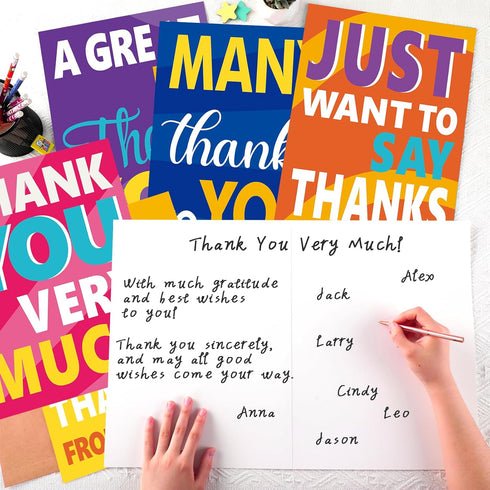 6PCS 14 21 Inch Large Thank You Cards Big x Thank You Gifts Giant Gratitude Greeting Cards with Envelopes Appreciation