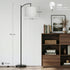 (9W mukuxin Floor Lamp, LED Floor Lamp with Foot Switch & Adjustable Linen Lampshade, Tall Modern ARC Standing Lamps