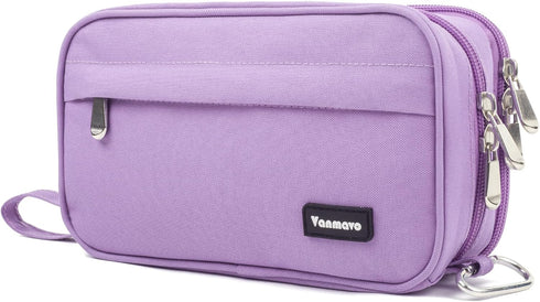 Big Capacity Pencil Case, Durable 3 Compartment Pen Pouch, Portable Zipper Stationery Organizer for Kids, Teens, Adults