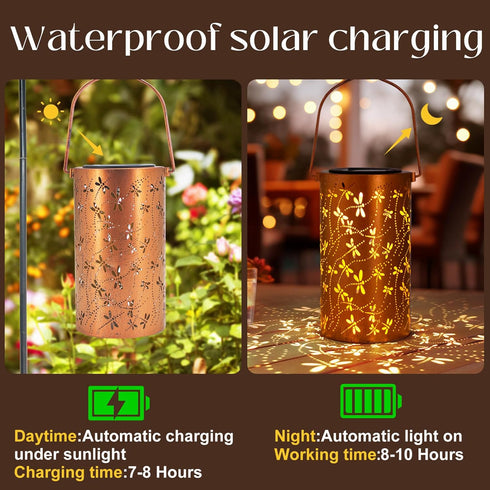 1 Pack DIBIEECN Mothers Day Gifts for Mom, Birthday Gifts Grandma Ladies Solar Lanterns Outdoor Hanging Hollowed-Out