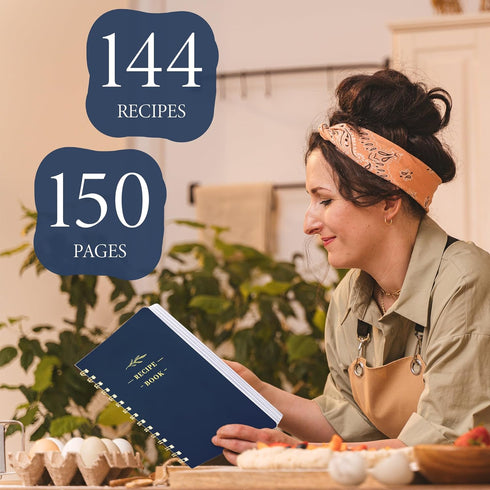 Perfect Blank Recipe Book, Hardcover Personal Recipe Notebook to Write Your Own Recipes, Holds 144 Exclusive Formulas