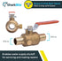 SharkBite 3/4 Inch Crimp Ball Valve with Drain - Brass Plumbing Fitting for PEX Pipe, PE-RT, 24613LFA