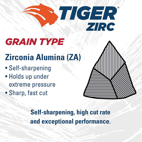 Weiler 59737 Tiger Zirconia Alumina Resin Fiber Sanding & Grinding Disc, 4-1/2" Diameter, 120 Grit (Pack of 25)