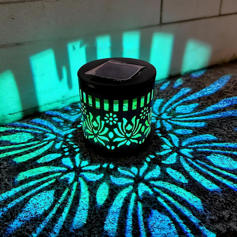Generic Solar Fence Lights Metal Solar Powered Outdoor Wall Deck Lights Sun Moon Theme Waterproof Fence Light
