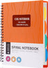 Yoment Spiral Notebook – 8.5'' x 11'', Wide Ruled, 5 Subject with Dividers, 240 Pages, Orange, Back to School Gifts