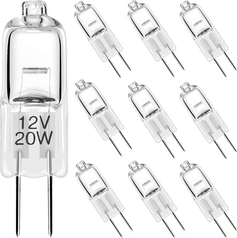 Diximus G4 Low Voltage Halogen Bulbs: 20W Bi-Pin Light Bulbs for Landscape Lighting, 10 Pack