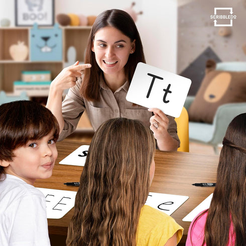 Scribbledo Set of 5 Small Dry Erase Boards, Mini 5"x7” Double Sided Personal Whiteboards for Students Teachers