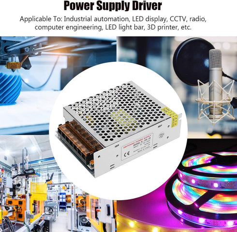 DC24V Output Switch Power Supply Driver, Aluminum Alloy Voltage Converter for LED Screen Strip Light, 3D Printer
