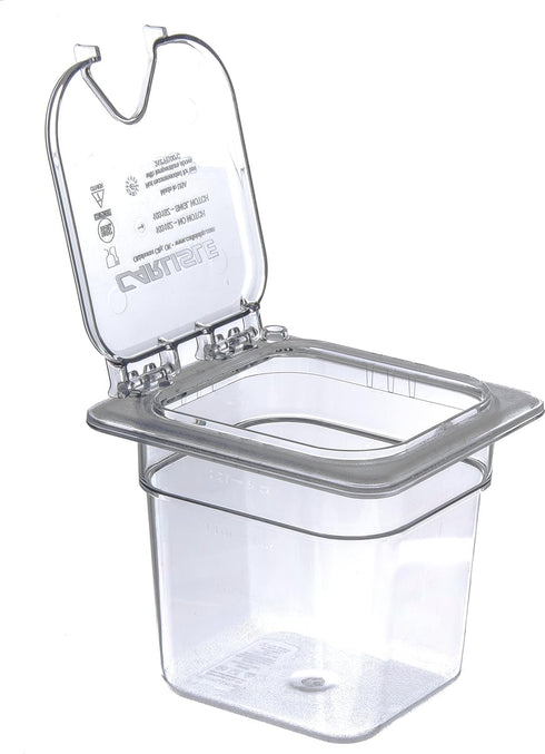 Carlisle FoodService Products Storplus Food Pan, Clear, 1/6 Size, 6 Inches Deep, Polycarbonate