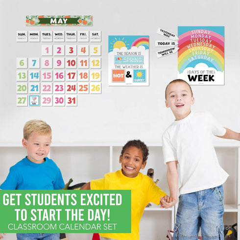 Hadley Designs Doodle Classroom Calendar Set, Bulletin Board Sets for Teachers