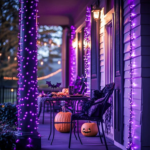 250 91.5ft 8 JMEXSUSS LED Christmas String Lights, Purple Christmas Lights Outdoor Waterproof, Lighting Modes