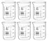 EISCO Heavy Duty Beakers, 6PK, 400ml, 5mm Thick, Borosilicate 3.3 Glass, White Graduations