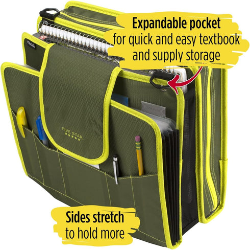 Five Star 2 Inch Sewn Zipper Binder, 3 Ring Binder with 4 Inch Capacity, Assorted Colors, 1 Count