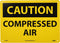 NMC C438RB OSHA Sign, "CAUTION - COMPRESSED AIR", 14" x 10", Rigid Plastic, Black on Yellow