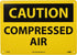 NMC C438RB OSHA Sign, "CAUTION - COMPRESSED AIR", 14" x 10", Rigid Plastic, Black on Yellow