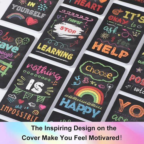 Inspirational Notepads - Mini Motivational Notebook, Small Pocket Journal for School, Office, Travel, 12 Styles