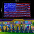 420 4th realization American Advanced Flag Lights, LED Solar String Lights, Waterproof Led Flag Net Light of The United