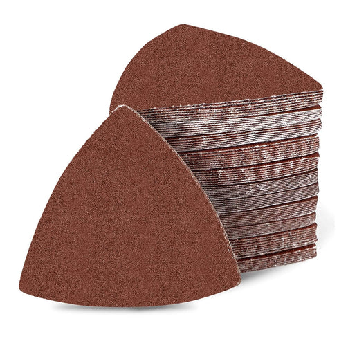 80 Grit Triangular Multitool Sandpaper 80mm for Wood Sanding, Pack of 20, Fit 3-1/8 Inch Oscillating Multi Tool Pads