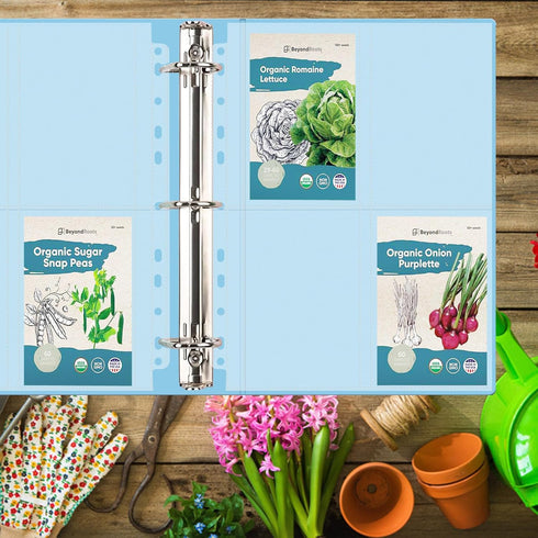 MUQING 30 Pack Seed Packet Binder Sleeves: 120 Pockets Garden Seed Storage Organizer Pages for 3 Ring Binder