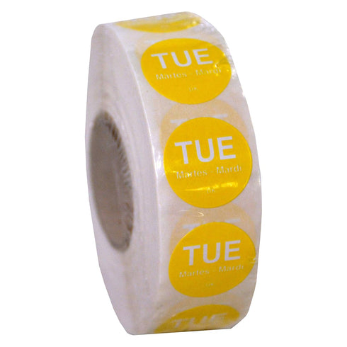DayMark Day of The Week Removable Label, TUE - 1" x 1", Roll of 1,000