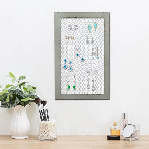 SOFE Chicken Wire Frame Bulletin Boards, Rustic Grid Wall Panels for Jewelry Organizer, Memo Board, Photo Display