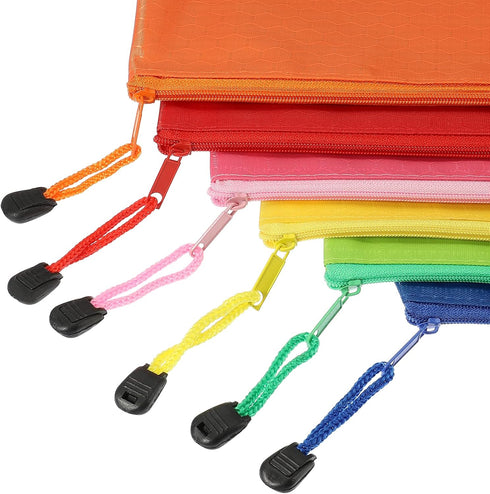 PATIKIL Waterproof Zipper Bags, 12 Pack A4 Pocket File Pouch Storage Accessory for Office Travel Supply, Multicolor