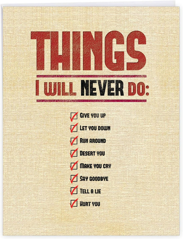 NobleWorks - Big Funny Adult Valentine's Day Greeting Card (8.5 x 11 Inch) - Jumbo Notecard for Valentines