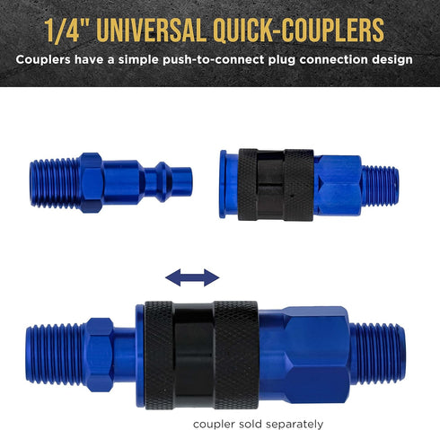 Master Elite Series 12 Piece Industrial I/M Type Plug Air Fittings Set with 1/4" NPT Male Threads