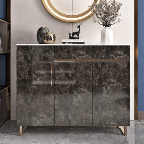 Black Marble Contact Paper, 15.7" x 78.7" Peel and Stick Waterproof Decorative Wallpaper for Countertops and Cabinets