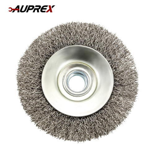 5 Pack Coarse Crimped Wire Wheel Brush for Angle Grinder - 4 Inch, 5/8 Inch-11 Arbor, Light Duty Conditioning