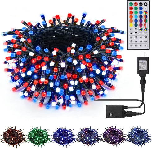 HOME LIGHTING 66ft Christmas Decorative Mini Lights, 200 LED RGB Changing 8