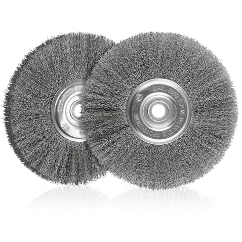 8-Inch Wire Wheel for Bench Grinder, 0.012 Carbon Steel Wire, Bench Wire Wheel Brush with 5/8" & 7/8" Arbor Hole, for