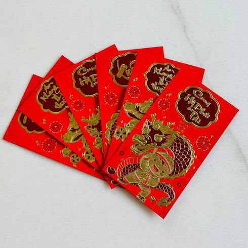 Generic 24 Pieces Vietnamese New Year Red Lucky Money Envelopes, Large Size 6.5"x3.5"