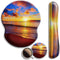 Mouse Pad and Keyboard Wrist Rest Support, Non-Slip PU Base, Gel Mouse Pad with Coaster for Gaming, Office - Sunset