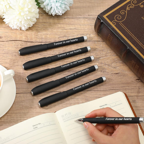 Roowest Memorial Ballpoint Pens, 15 Pcs Funeral Guest Pens for Mourning, Condolence Guest Book Writing Supplies