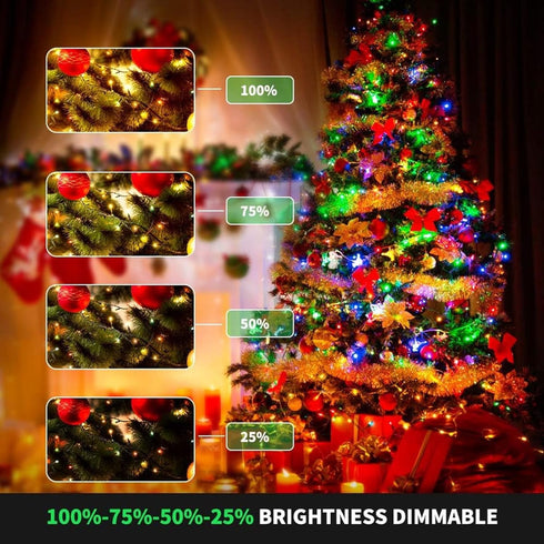 MZD8391 108FT 300 Color Changing Christmas String Lights Outdoor Indoor, LED Warm White Multi Color Fairy Light, END