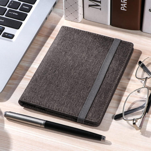 Journal Cover for Field Notes - Waterproof Fabric Organizer with Pen Loop, Business Card Holder for Moleskine Cahier's