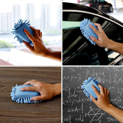 Mr. Pen Microfiber Shag Whiteboard Eraser, 4 Pack, Washable Blue & Orange Dry Erasers for White Boards