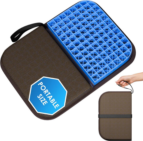 WISIMMALL Gel Seat Cushion Portable Massage Travel Cushions, 14.5" x 10.5" Thick