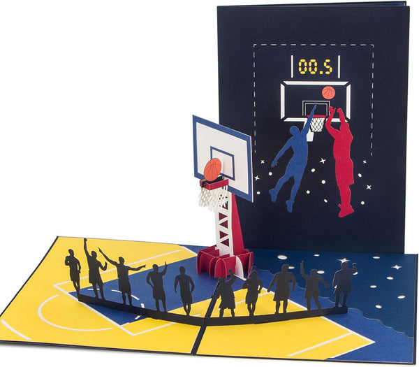 Ribbli Basketball Handmade 3D Pop Up Card - Birthday Gift for Him, Sport Gifts for Dad, with Envelope