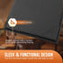 4.25" 11", 12 Pack (1 MYFULLY Restaurant Menu Holders x Black PU Leather Single Panel Menu Covers with Angled Corners