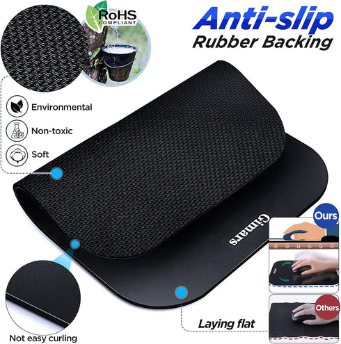 Gimars Large Smooth Superfine Fibre Memory Foam Ergonomic Mouse Pad Wrist Rest Support Mousepad with Nonslip Base