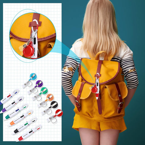 Geosar 24 Pcs Retractable Shuttle Pens – 4 in 1 Carabiner Nurse Pens with Keychain Clip Holder for Office School