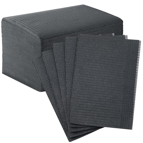 3-Ply 13"x18", 50 Pack JMU Black Dental Bibs, Disposable Dental Bibs Waterproof Tattoo Bibs for Dental Clinic, Tattoo