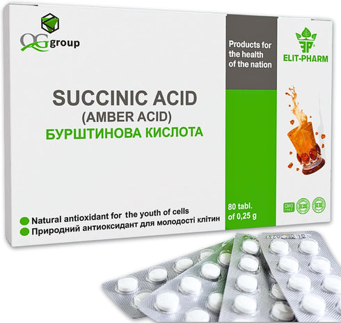 QG group Succinic Acid Amber Acid, 80 tabs/0.25g