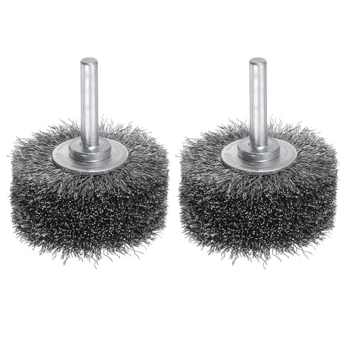 uxcell 2PCS Wire Wheel Brush for Drill Attachment, 2" Carbon Steel for Cleaning Rust Stripping
