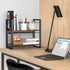 Office Desk Shelf Organizer, Wood Desktop Bookshelf Supplies Storage Rack, 2 Tier Shelf for Desk and Dresser, Brown