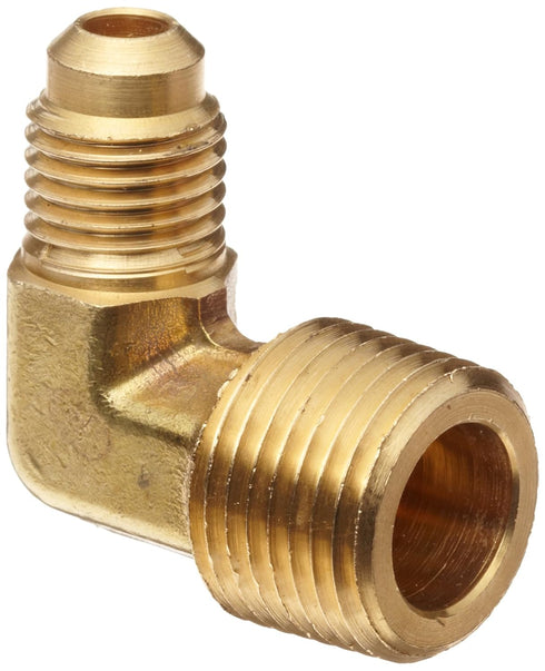 Anderson Metals 54049-0806 Brass Tube Fitting, 90 Degree Elbow, 1/2" Flare x 3/8" Male Pipe