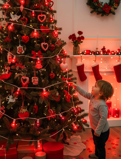 G40 25Ft 27 Bulbs, Valentines Day Red Globe String Lights, Outdoor Valentines Day Decorations Lights with Incandescent